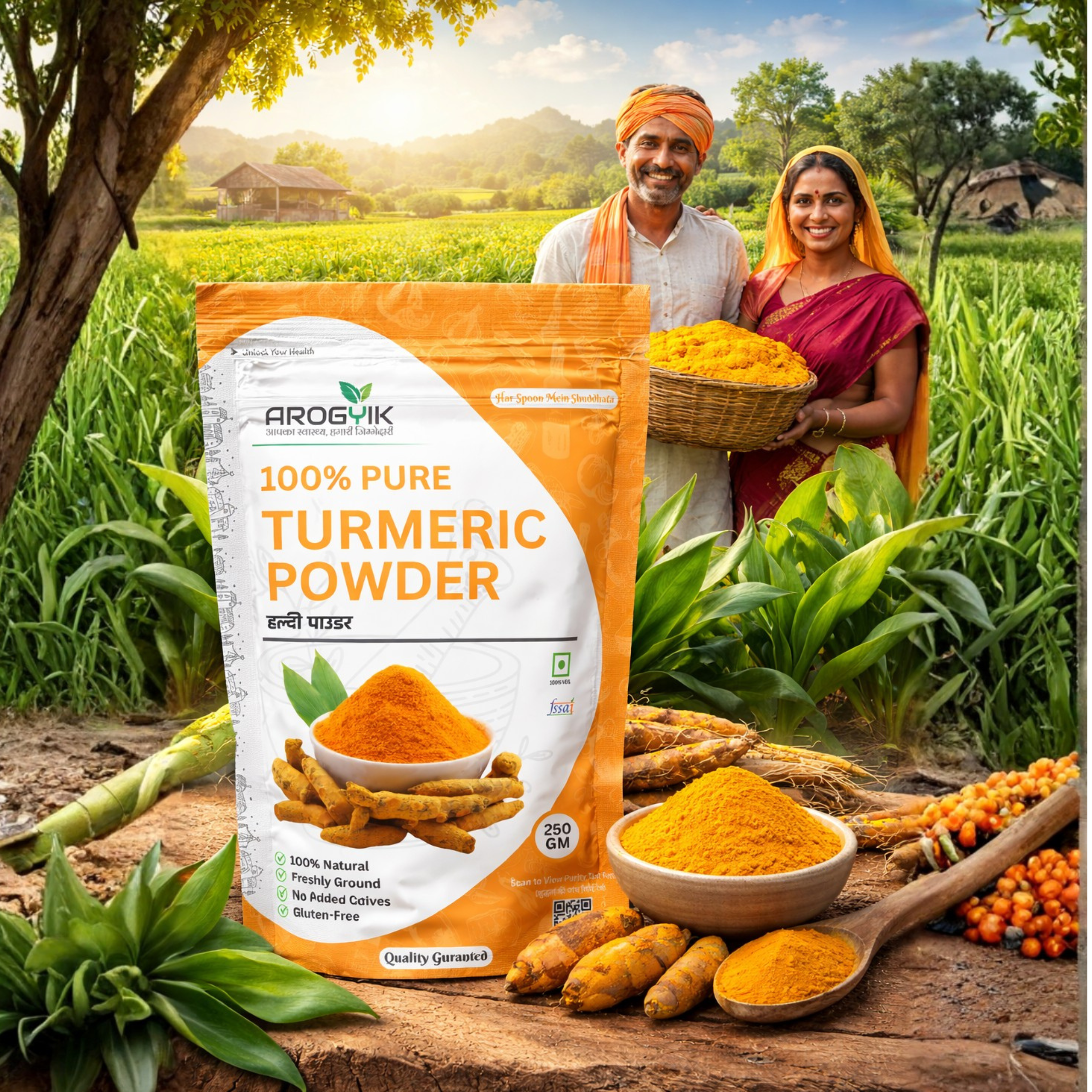 Freshly Ground Turmeric Powder (Haldi)